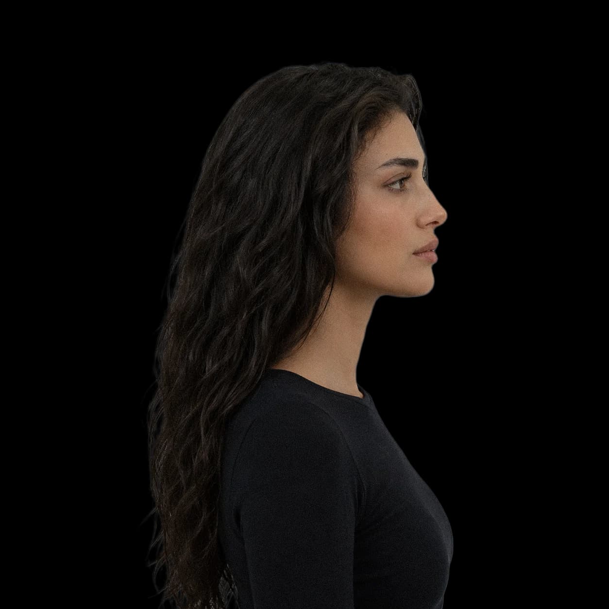 Gonial angle measurement guide: side profile showing the mandibular angle at the jaw corner