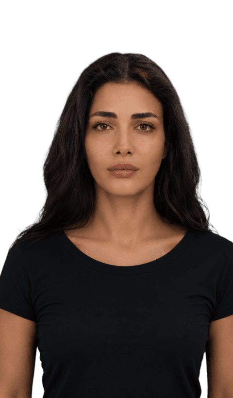 Neutral front-facing portrait in the pose used for a Healthmaxxing facial analysis upload