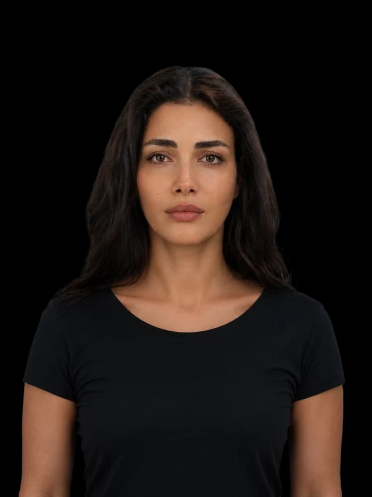 Front-facing portrait used for facial analysis